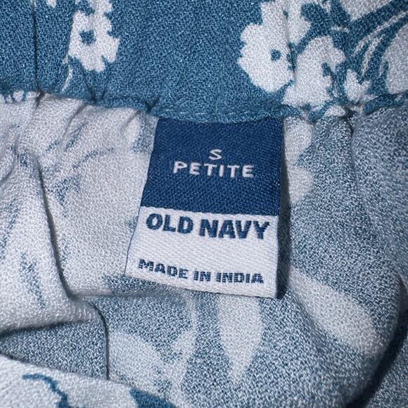 Old navy Crepe A-Line blue floral Midi Skirt women’s size petite small - Picture 7 of 7